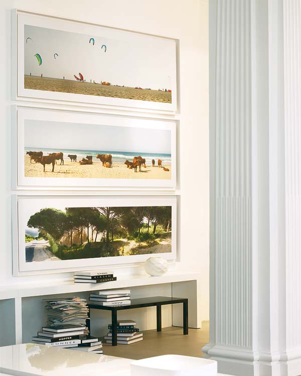 cuadros horizontales con fotografías panorámicas para decorar una pared al completo