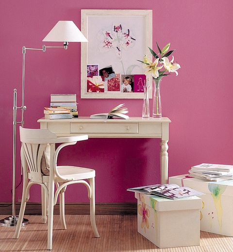 Room, Interior design, Pink, Furniture, Table, Flooring, Magenta, Peach, Interior design, Violet, 