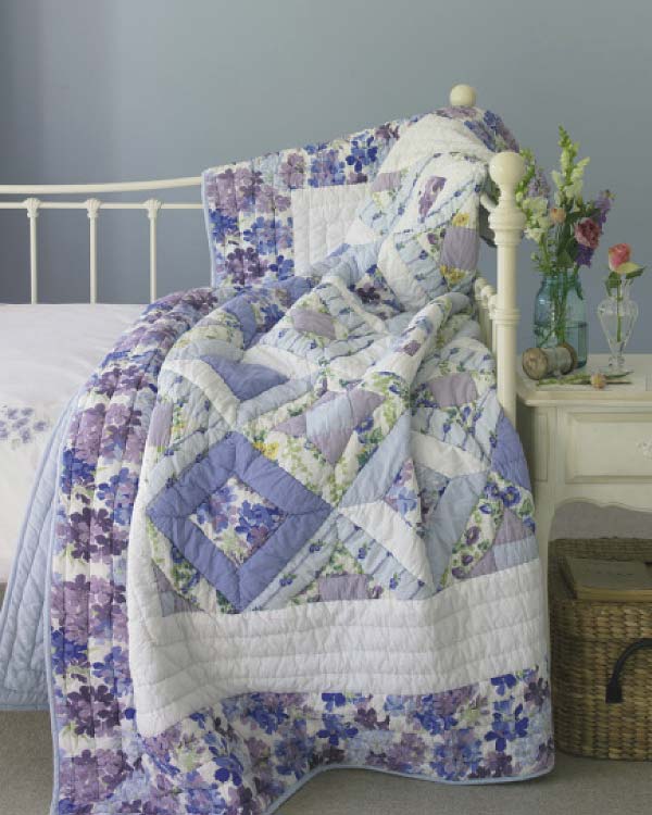 colcha de patchwork marianne patchwork, en algodón con relleno de poliéster