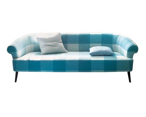 Blue, Couch, Furniture, Style, Outdoor furniture, Turquoise, Black, Rectangle, Pillow, Cushion, 