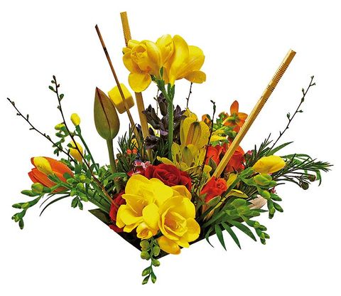Yellow, Petal, Flower, Flowering plant, Botany, Cut flowers, Art, Bouquet, Flower Arranging, Floral design, 