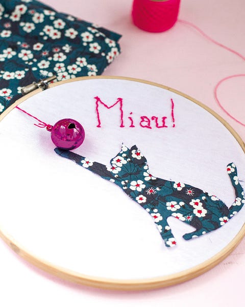 Pink, Carmine, Dishware, Circle, Creative arts, Craft, Needlework, Linens, Embroidery, Home accessories, 