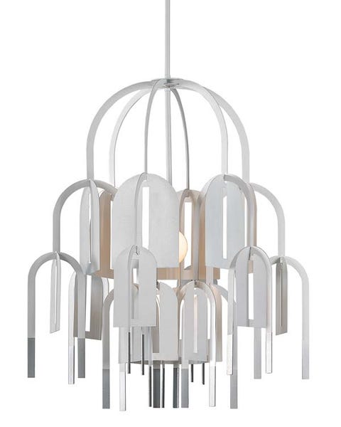 Product, Home accessories, Iron, Metal, Arch, Steel, Light fixture, Silver, Natural material, Chime, 