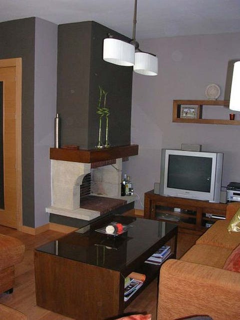 Wood, Room, Interior design, Display device, Living room, Wall, Hardwood, Television set, Wood stain, Interior design, 