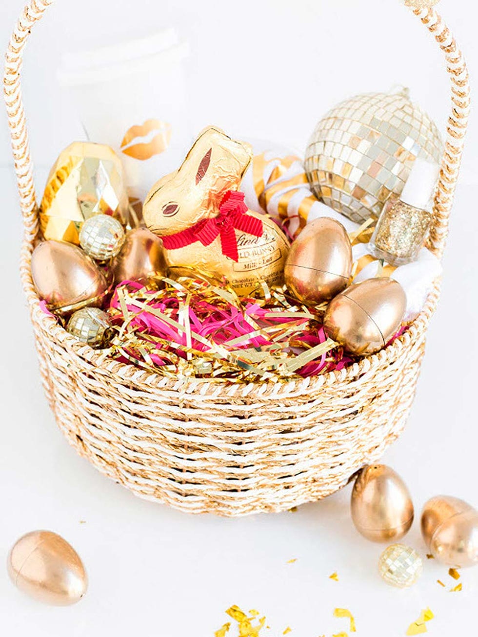 Easter, Food, Basket, Gift basket, Present, Wicker, Hamper, Fashion accessory, 