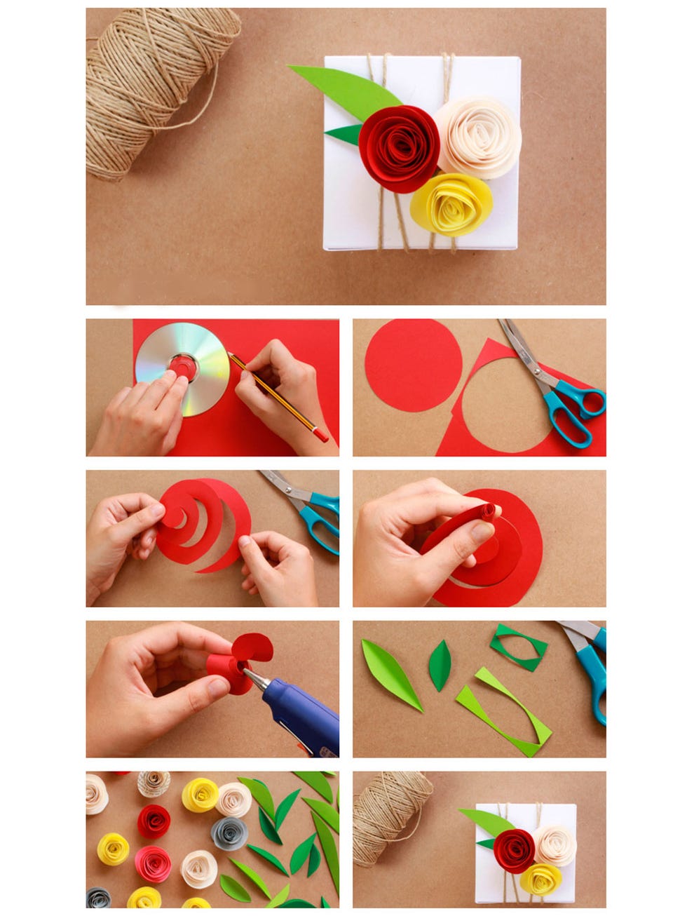 rosas de papel