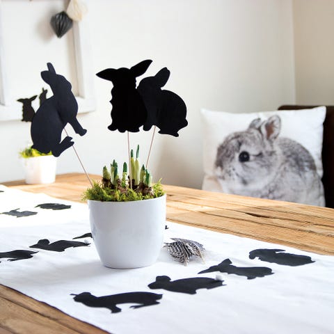 Flowerpot, Interior design, Houseplant, Still life photography, Ceramic, Rabbits and Hares, Rodent, Pottery, Vase, Rabbit, 