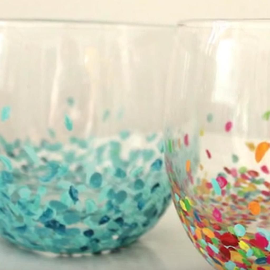 DIY DECORACIÓN  Vasos personalizados - cómo pintar cristal 