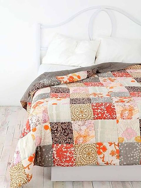 Product, Textile, Room, Linens, Style, Bed, Orange, Pattern, Bed sheet, Bedding, 