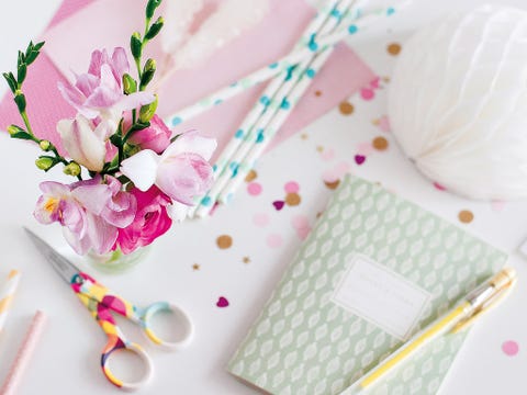 Pink, Petal, Pattern, Kitchen utensil, Cutlery, Artificial flower, Floral design, Polka dot, Cut flowers, Hair accessory, 