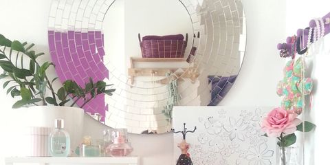 Room, Green, Interior design, Pink, Petal, Purple, Lavender, Interior design, Magenta, Violet, 