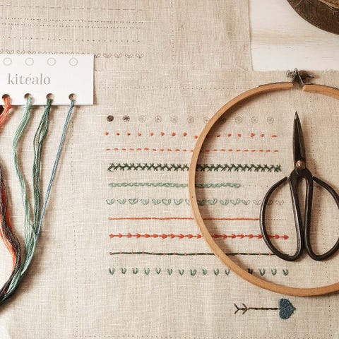 Textile, Line, Beige, Circle, Craft, Cutting tool, 