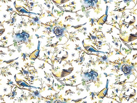 Blue, Art, Bird, Feather, Illustration, Perching bird, Painting, Porcelain, Drawing, Songbird, 