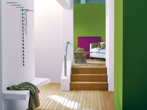 Green, Floor, Flooring, Room, Interior design, Wall, Interior design, House, Lavender, Home, 