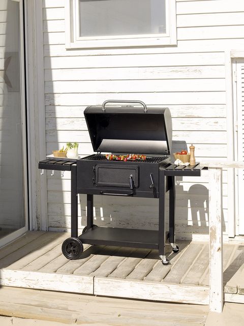 Furniture, Desk, Barbecue, Outdoor grill, Computer desk, Table, Barbecue grill, Kitchen appliance accessory, Cuisine, 