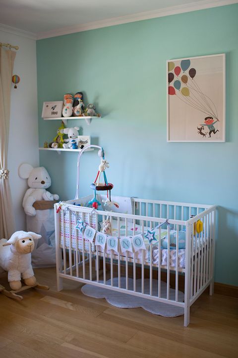 Product, Room, Wood, Interior design, Infant bed, Textile, Floor, Baby toys, Nursery, Wall, 