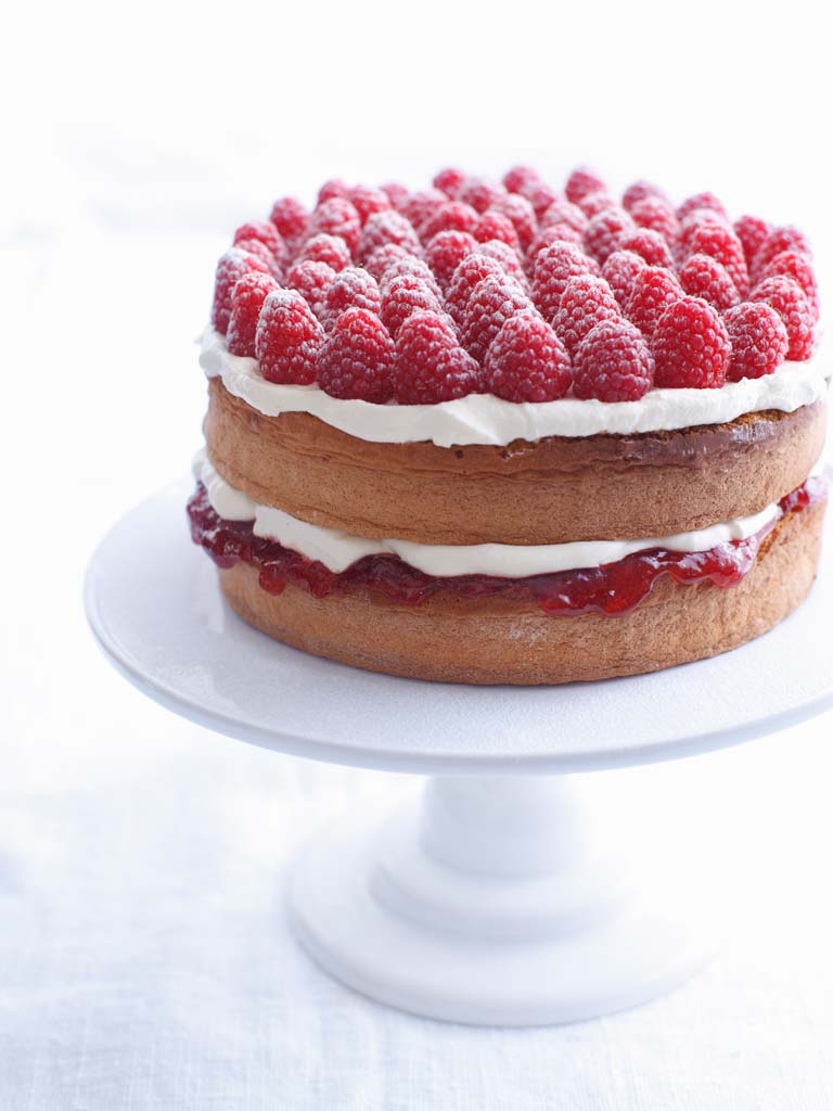 tarta rápida de frambuesas