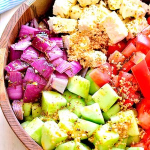 Dish, Food, Cuisine, Vegetable, Ingredient, Salad, Vegan nutrition, Vegetarian food, Produce, Israeli salad, 