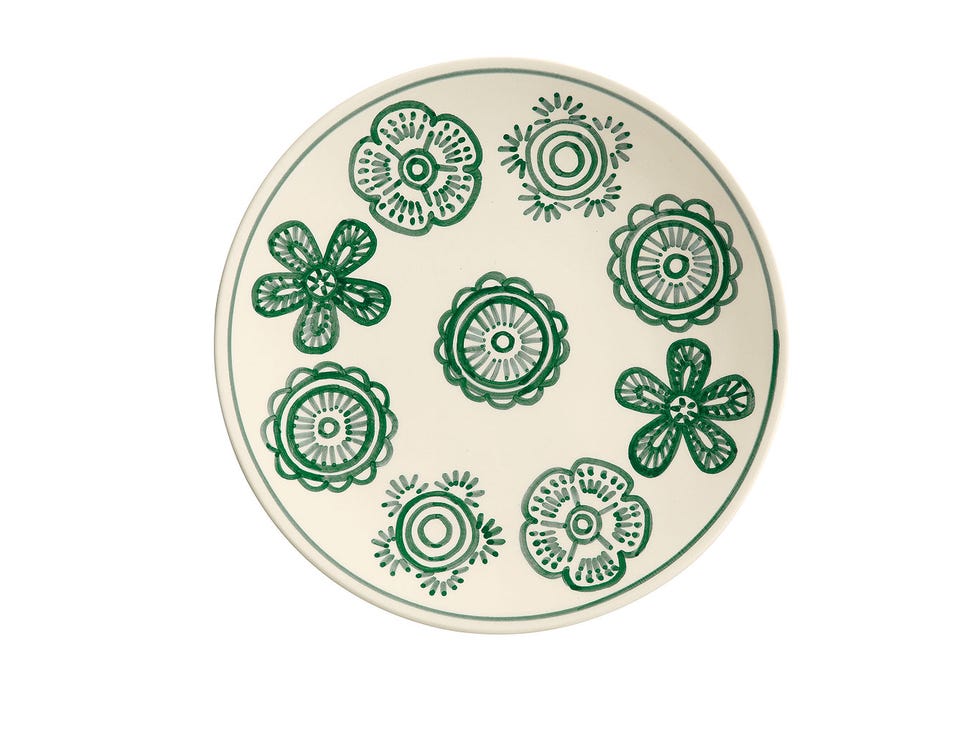 Dishware, Pattern, Serveware, Art, Circle, Teal, Motif, Visual arts, Creative arts, Ceramic, 