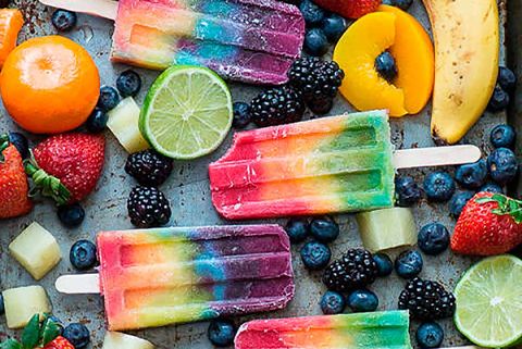 polos arco iris de frutas