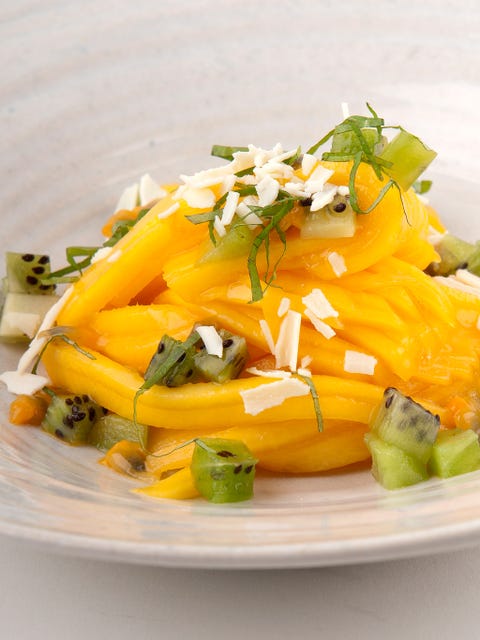 fideos de kiwi y mango