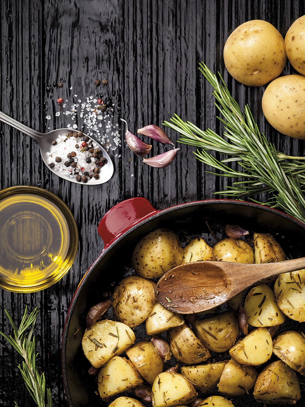 patatas asadas con ajo y romero