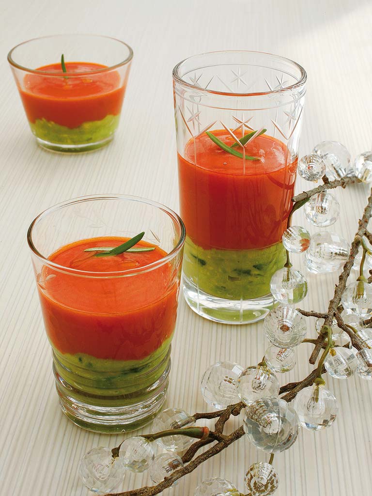 chupito de aguacate y pepino