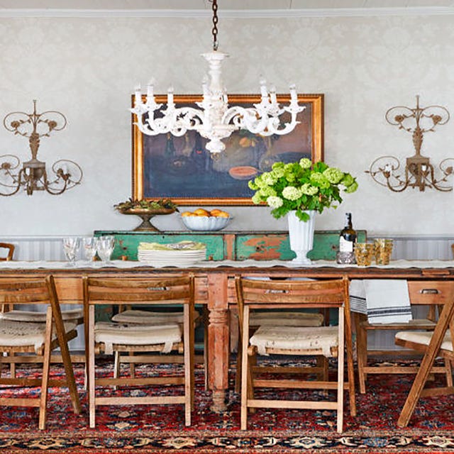 Furniture, Room, Dining room, Table, Interior design, Turquoise, Chair, Kitchen & dining room table, Hutch, Building, 