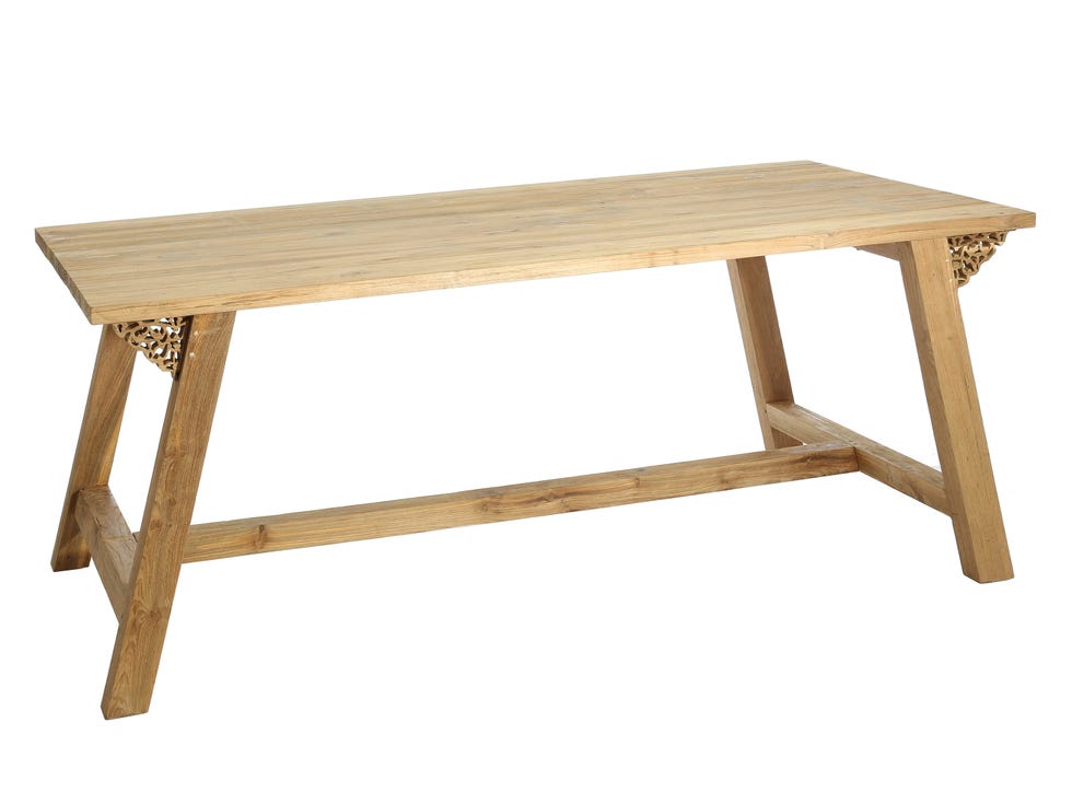 Furniture, Table, Outdoor table, Outdoor furniture, Desk, Rectangle, Bench, Wood, Sofa tables, Outdoor bench, 
