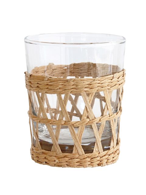 Storage basket, Wicker, Beige, Table, Basket, Furniture, Candle holder, Glass, Drinkware, 