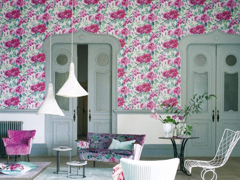 Room, Interior design, Wall, Furniture, Pink, Purple, Home, Interior design, Living room, Teal, 