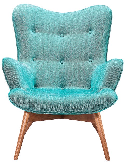 Blue, Product, Textile, Chair, Furniture, Teal, Turquoise, Aqua, Armrest, Club chair, 
