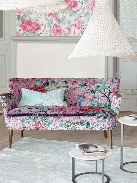 Blue, Room, Interior design, Green, Furniture, Wall, Textile, White, Home, Pink, 