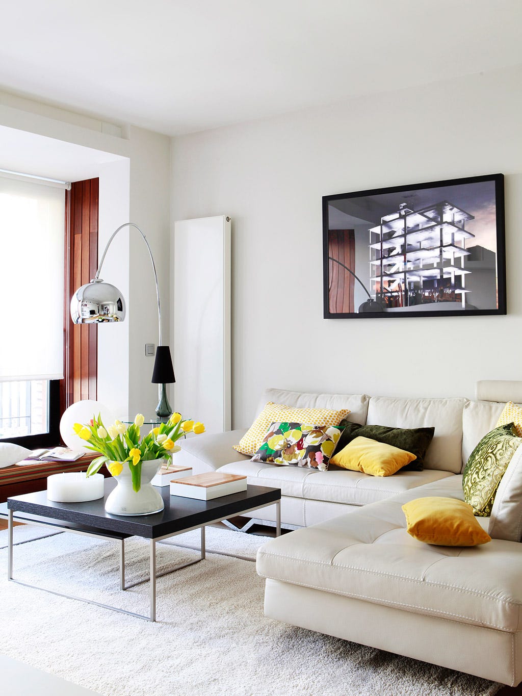room, interior design, yellow, green, living room, home, wall, floor, furniture, table,