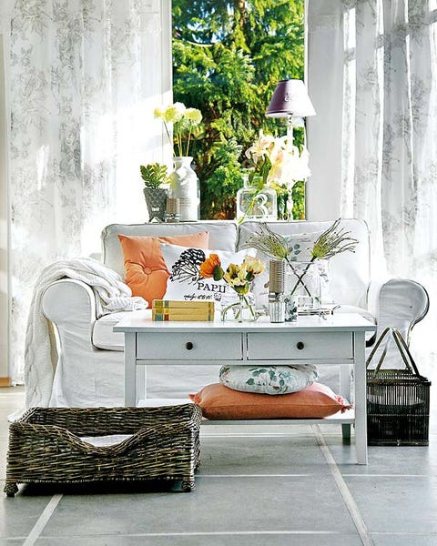 White, Furniture, Room, Table, Coffee table, Interior design, Living room, Home, Tree, Plant, 