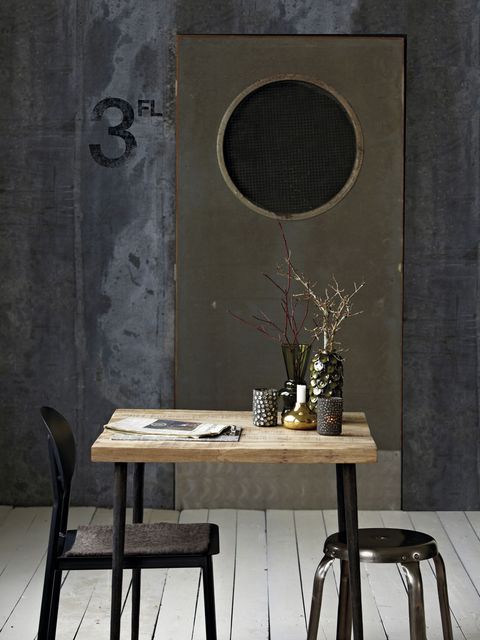 Room, Table, Furniture, Wall, Interior design, Fixture, Grey, Desk, Flowerpot, Still life photography, 