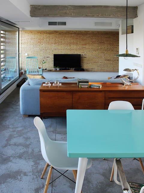 Room, Interior design, Floor, Table, Furniture, Ceiling, Flooring, Interior design, Chair, Countertop, 