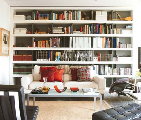 Room, Interior design, Shelf, Shelving, Furniture, Bookcase, Home, Publication, Living room, Wall, 