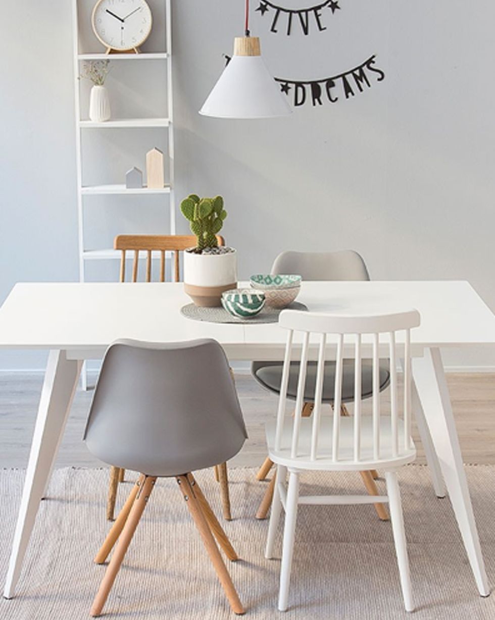youth dining room in white with different chairs