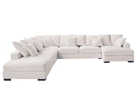 White, Couch, Furniture, Style, Living room, Black, Rectangle, Grey, studio couch, Beige, 