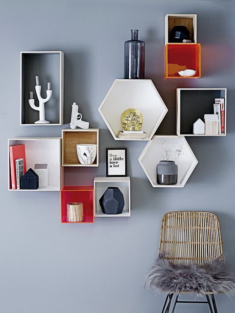 Product, Wall, Grey, Still life photography, Collection, Shelving, Design, Shelf, Square, 