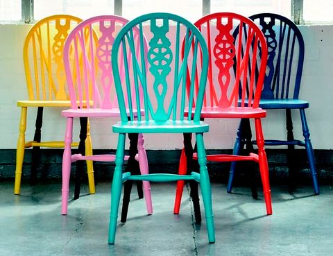 Table, Furniture, Room, Red, Chair, Outdoor furniture, Material property, Design, Windsor chair, Paint, 