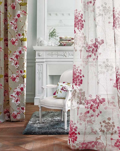 Interior design, Green, Room, Textile, Floor, Pink, Home, Flooring, Interior design, Window treatment, 
