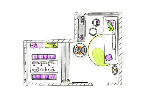 Purple, Line, Magenta, Parallel, Violet, Rectangle, Illustration, Machine, Circle, Drawing, 