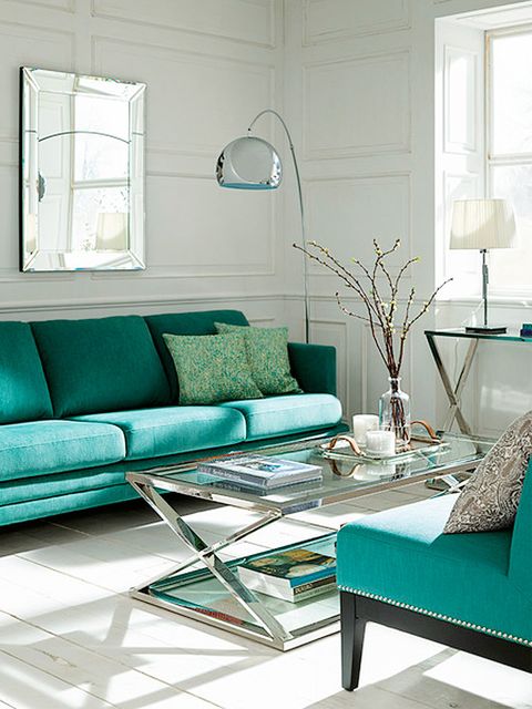 Blue, Green, Room, Interior design, Living room, Branch, Home, Wall, Teal, Floor, 