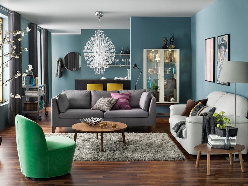 Green, Blue, Room, Interior design, Wood, Living room, Furniture, Floor, Home, Wall, 
