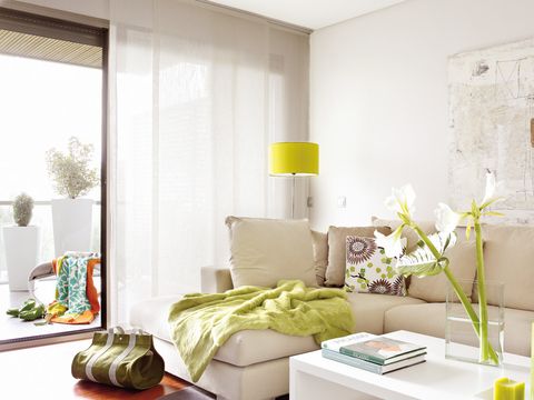Room, Interior design, Yellow, Wall, Home, Furniture, Interior design, Living room, Pillow, Grey, 