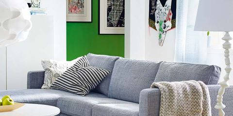 Room, Interior design, Green, Living room, Furniture, Wall, White, Couch, Table, Home, 