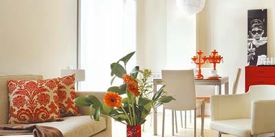 Room, Interior design, Floor, Furniture, Flooring, Orange, Living room, Wall, Flower, Table, Room, Interior design, Floor, Furniture, Flooring, Orange, Living room, Wall, Flower, Table,