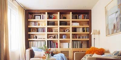 Room, Interior design, Wood, Furniture, Living room, Home, Shelf, Table, Shelving, Wall, 